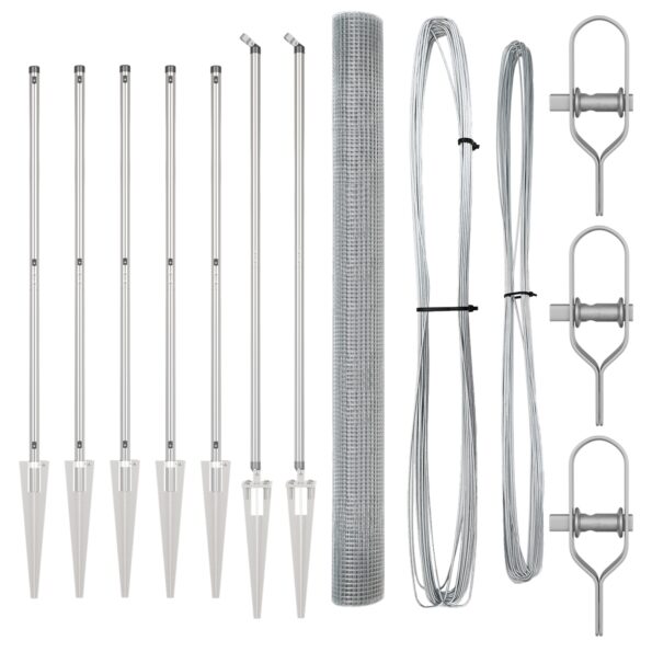 vidaXL Zváraný drôtový plot so 7 špicatými stĺpmi 1.6x10 m Pozinkovaná oceľ – Obrázok 4