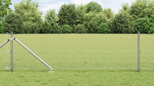 3351947_1.jpg vidaXL Zvárané drôtené ohradzenie so 13 špicatými stĺpmi 0.4x25 m Pozinkovaná oceľ – Obrázok 1