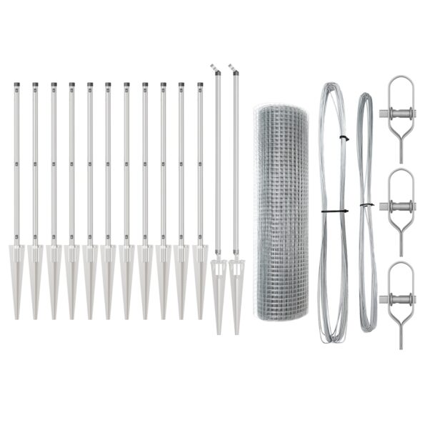 vidaXL Zváraný drôtový plot s 13 stĺpikmi 0.6x25 m Pozinkovaná oceľ – Obrázok 4