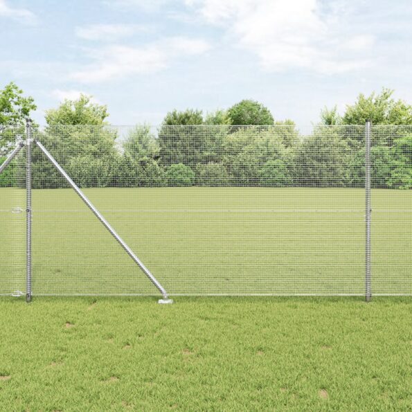 3351965_1.jpg vidaXL Zvárané drôtené oplotenie s 13 kotvami 1.2x25 m, pozinkovaná oceľ – Obrázok 1