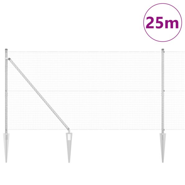 3351968_3.jpg vidaXL Zvarené drôtené ploty s 13 hrotmi 1,2x25 m z pozinkovanej ocele – Obrázok 3
