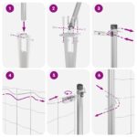 vidaXL Zvárané drôtené oplotenie s 13 kolíkmi 1.5x25 m - pozinkovaná oceľ – Obrázok 12