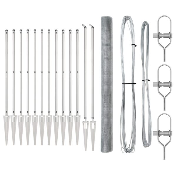 3351974_4.jpg vidaXL Zvárané drôtené oplotenie s 13 kolíkmi 1.5x25 m - pozinkovaná oceľ – Obrázok 4