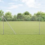 vidaXL Zváraný drôtový plot s 13 hrotovými stĺpmi 1.5x25 m Pozinkovaná oceľ