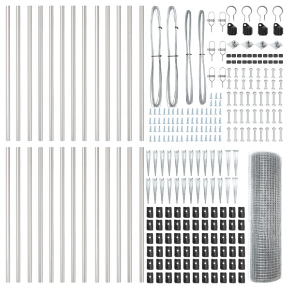 vidaXL zvarový drôtový plot s 13 kotevnými kolíkmi 0.4x50 m Pozinkovaná oceľ – Obrázok 6