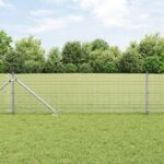 VidaXL zváraný drôtový plot s 13 kotviacimi hrotmi 0.5x50 m pozinkovaná oceľ