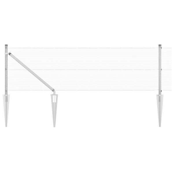 3351989_2.jpg vidaXL zváraný drôtený plot s 13 hrotovými stĺpikmi 0.6x50 m galvanizovaná oceľ – Obrázok 2