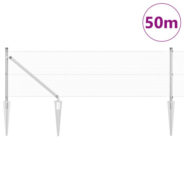 3351989_3.jpg vidaXL zváraný drôtený plot s 13 hrotovými stĺpikmi 0.6x50 m galvanizovaná oceľ – Obrázok 3