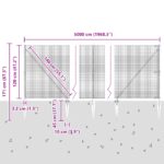 vidaXL Zváraný drôtový plot s 13 špicatými stĺpmi 1.2x50 m pozinkovaná oceľ – Obrázok 13