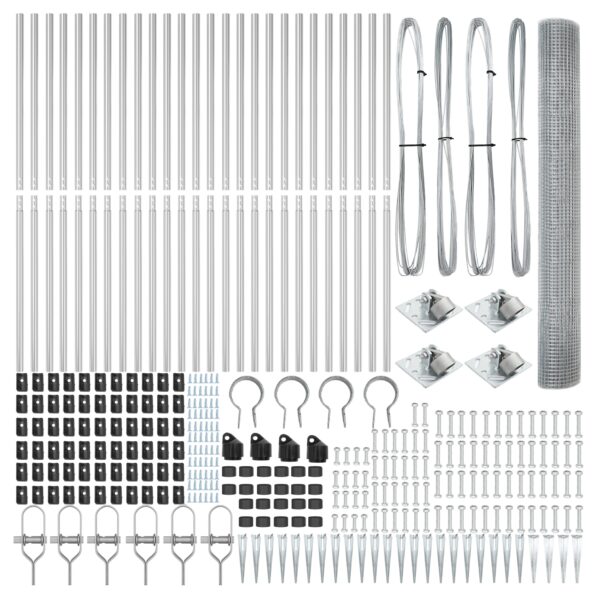 vidaXL Zváraný drôtový plot s 13 špicatými stĺpmi 1.2x50 m pozinkovaná oceľ – Obrázok 5