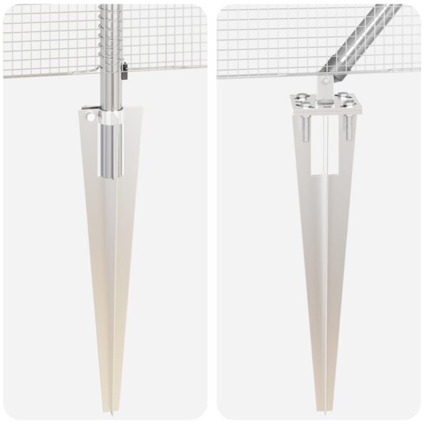 vidaXL Zváraný drôtový plot s 13 špicatými stĺpmi 1.2x50 m pozinkovaná oceľ – Obrázok 8