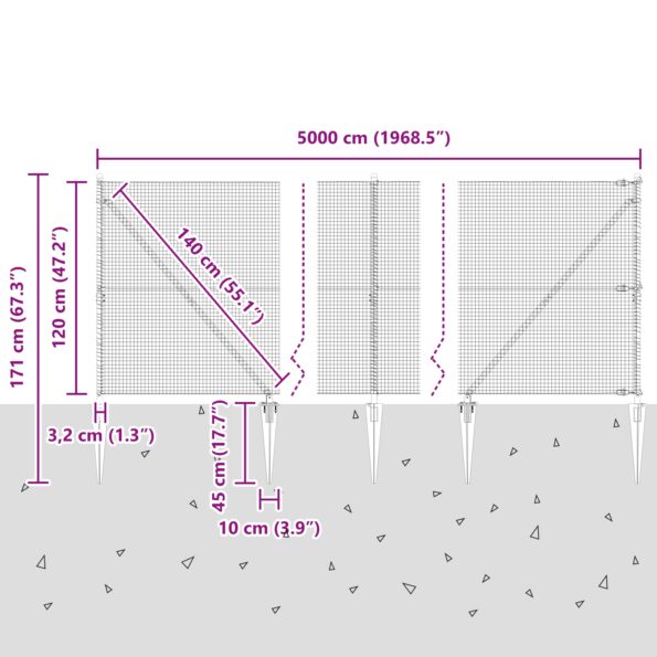3352002_13.jpg vidaXL Zváraná drôtená ohrada s 13 klincami 1.2x50 m z pozinkovanej ocele – Obrázok 13