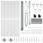 vidaXL Zvarené drôtené pletivo so 13 špicatými stĺpikmi 1,5x50 m pozinkovaná oceľ – Obrázok 5