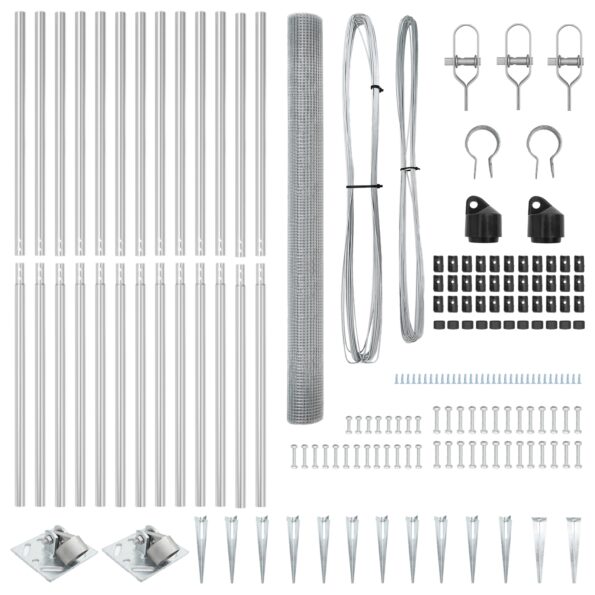 vidaXL Zvarené drôtené pletivo so 13 špicatými stĺpikmi 1,5x50 m pozinkovaná oceľ – Obrázok 5