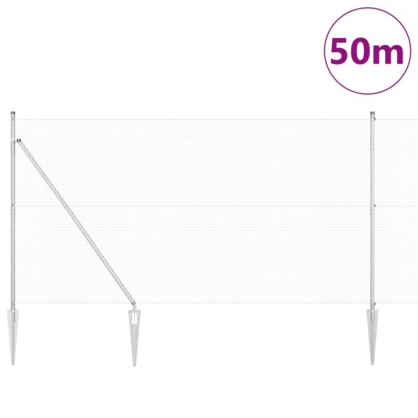 3352010_3.jpg vidaXL Zváraný drôtený plot s 13 kotvovými stĺpikmi 1.5x50 m pozinkovaná oceľ – Obrázok 3