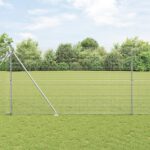 vidaXL Drátový plot s hrotovými stĺpmi 1,5x50 m z pozinkovanej ocele