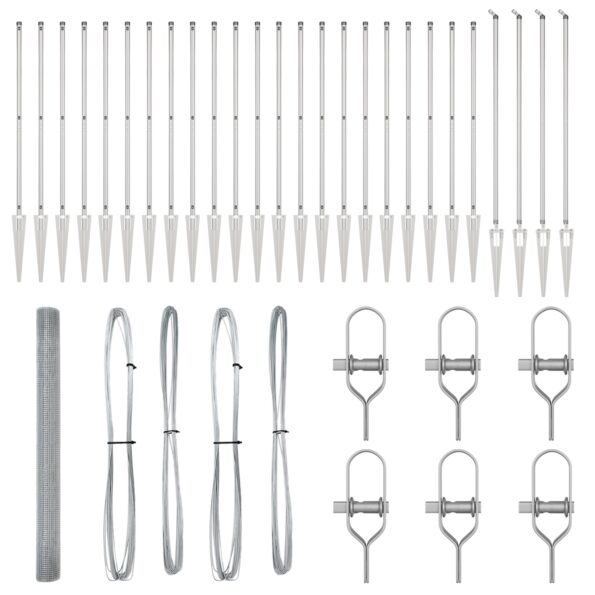 vidaXL zváraný drôtový plot so 13 špicatými stĺpmi 1,6x50 m pozinkovaná oceľ – Obrázok 4