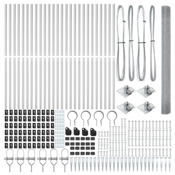 vidaXL zváraný drôtový plot so 13 špicatými stĺpmi 1,6x50 m pozinkovaná oceľ – Obrázok 5