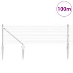 vidaXL Zvarené drôtené oplotenie s 13 kotviacimi prvkami 0.4x100 m pozinkovaná oceľ – Obrázok 3