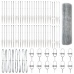 vidaXL Zvarené drôtené oplotenie s 13 kotviacimi prvkami 0.4x100 m pozinkovaná oceľ – Obrázok 4