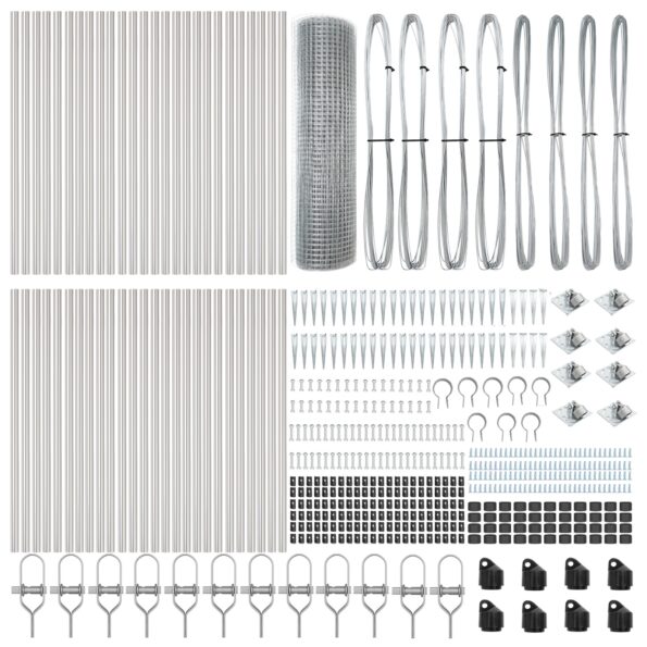 vidaXL zváraný drôtený plot s 13 hrotovými stĺpmi 0.5x100 m pozinkovaná oceľ – Obrázok 6