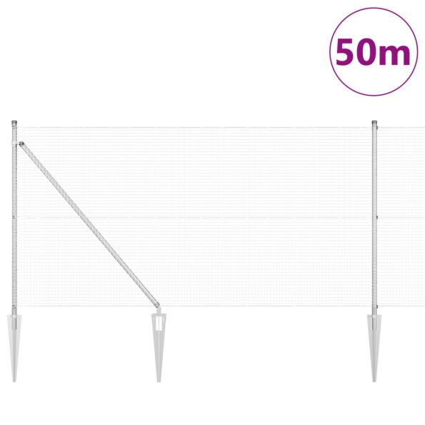 3352028_3.jpg vidaXL Zvárané drôtené oplotenie s 13 vrutovými stĺpmi 1x100 m pozinkovaná oceľ – Obrázok 3
