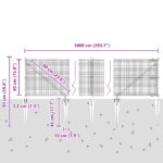 vidaXL zvarené pletivo so 7 spike stĺpmi Zelené 0.4x10 m Oceľ – Obrázok 13
