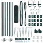 vidaXL súprava stĺpikov na plot Sada 2 Zelená Oceľ potiahnutá plastom – Obrázok 5