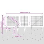 vidaXL plotový stĺp Sada 2 Zelená Kov 10 x 0.5 m Odolný – Obrázok 13