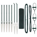 vidaXL Súprava plotových stĺpikov 2 kusy Zelená Kov 10 x 0.5 m Odolný – Obrázok 4