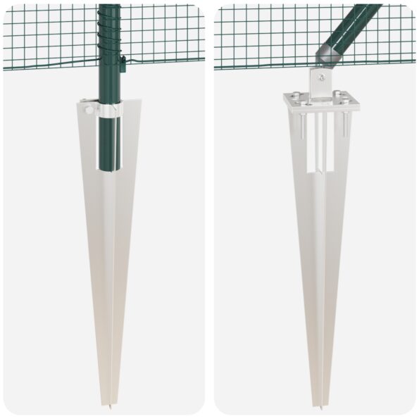 vidaXL Zváraný drôtený plot s 7 kolíkmi Zelený 0,8x10 m Oceľ – Obrázok 8