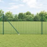 vidaXL Stĺpik na plot Sada 2 Zelená Kov potiahnutý PVC 10 x 1 m Odolný