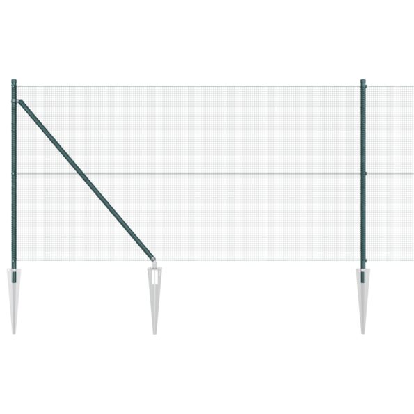 3352045_2.jpg vidaXL Stĺpik na plot Sada 2 Zelená Kov potiahnutý PVC 10 x 1 m Odolný – Obrázok 2