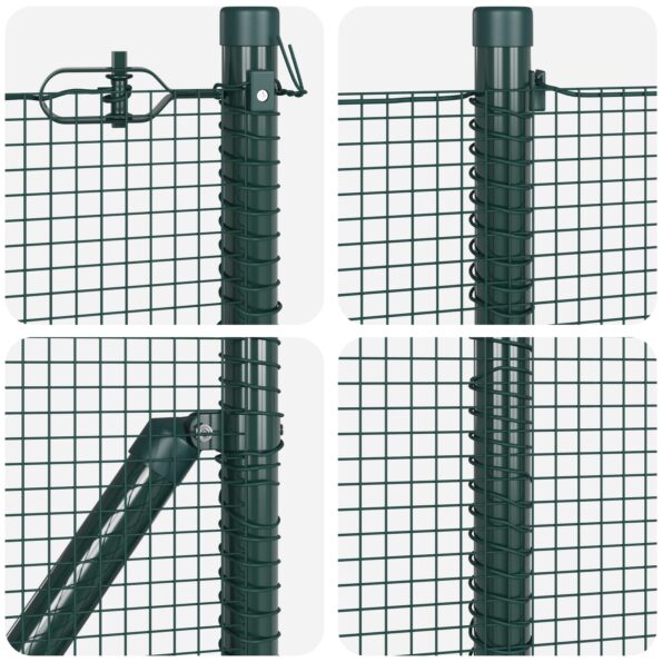 3352045_7.jpg vidaXL Stĺpik na plot Sada 2 Zelená Kov potiahnutý PVC 10 x 1 m Odolný – Obrázok 7