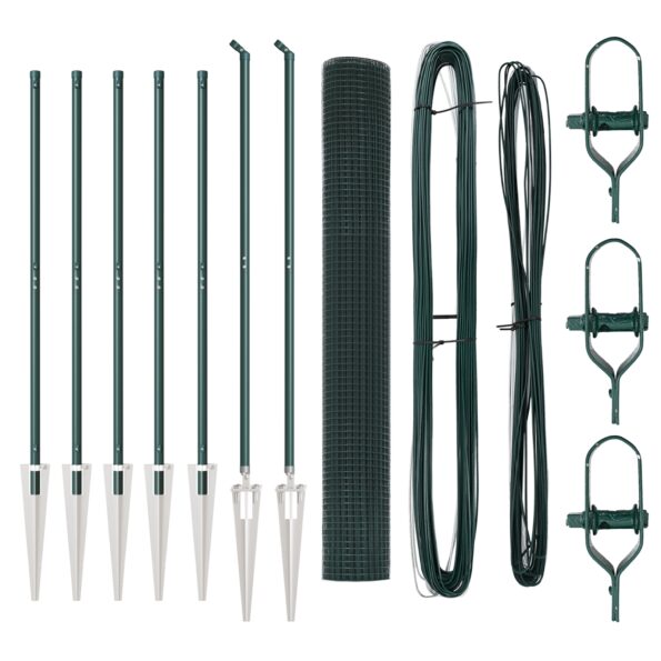 vidaXL Zvarový plot so 7 kotvami Zelený 1.2x10 m Oceľ – Obrázok 4
