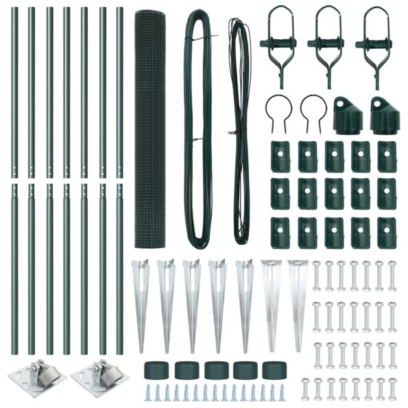 vidaXL Zvarový plot so 7 kotvami Zelený 1.2x10 m Oceľ – Obrázok 5