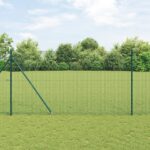 vidaXL zváraný drôtený plot so 7 kolíkmi Zelený 1.4x10 m Oceľ