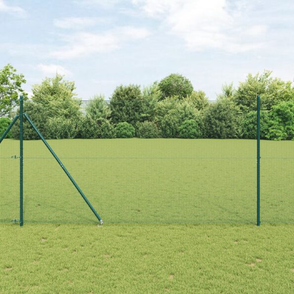 3352055_1.jpg vidaXL zváraný drôtený plot so 7 kolíkmi Zelený 1.4x10 m Oceľ – Obrázok 1