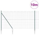 vidaXL zváraný drôtený plot so 7 kolíkmi Zelený 1.4x10 m Oceľ – Obrázok 3