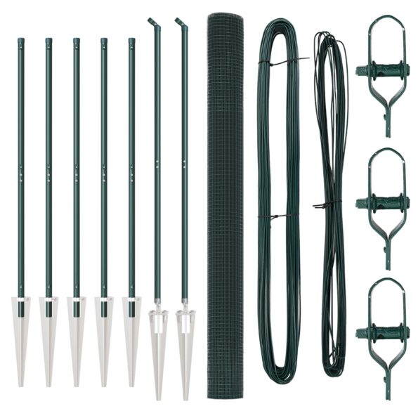 vidaXL Zelený zváraný drôtový plot so 7 spike stĺpikmi 1,5 x 10 m z ocele – Obrázok 2