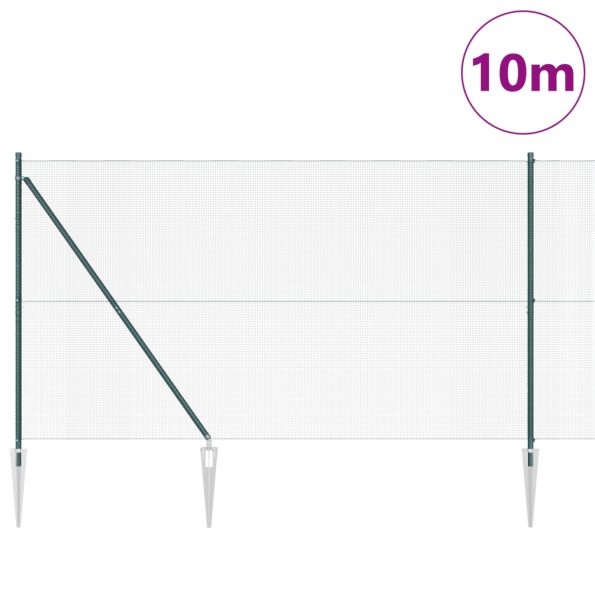 3352061_3.jpg vidaXL Zelené zvárané drôtené oplotenie s 7 hrotovými stĺpmi 1,6x10 m – Obrázok 3
