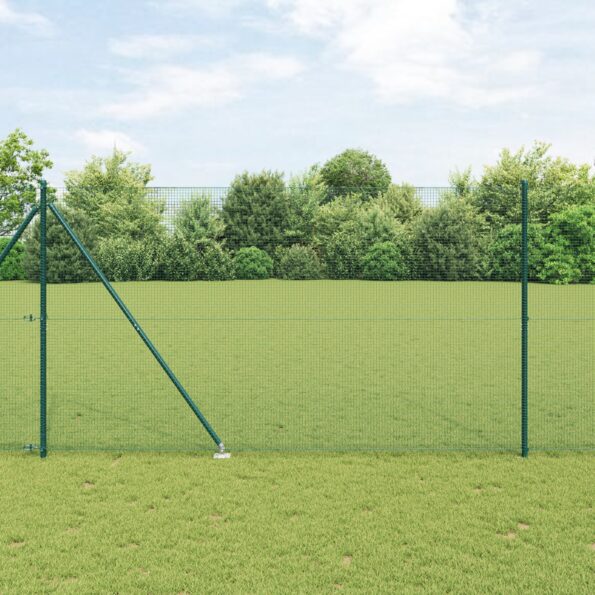 3352062_1.jpg vidaXL Zvarené drôtené oplotenie so 7 hrotovými stĺpikmi Zelené 1.6x10 m Oceľ – Obrázok 1