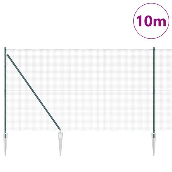 3352062_3.jpg vidaXL Zvarené drôtené oplotenie so 7 hrotovými stĺpikmi Zelené 1.6x10 m Oceľ – Obrázok 3