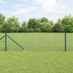 vidaXL Zvárané drôtené oplotenie s 13 hrotmi zelené 0.4x25 m oceľ