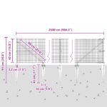 vidaXL Zváraný drôtový plot s 13 kotvami Zelený 0.4x25 m Oceľ – Obrázok 13