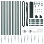 vidaXL Zváraný drôtový plot s 13 hrotovými stĺpmi Zelená 0.4x25 m Oceľ – Obrázok 4