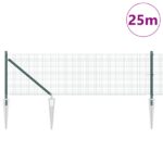 VidaXL zvarový drôtový plot s 13 hrotovými stĺpikmi Zelený 0.8x25 m Oceľ – Obrázok 3