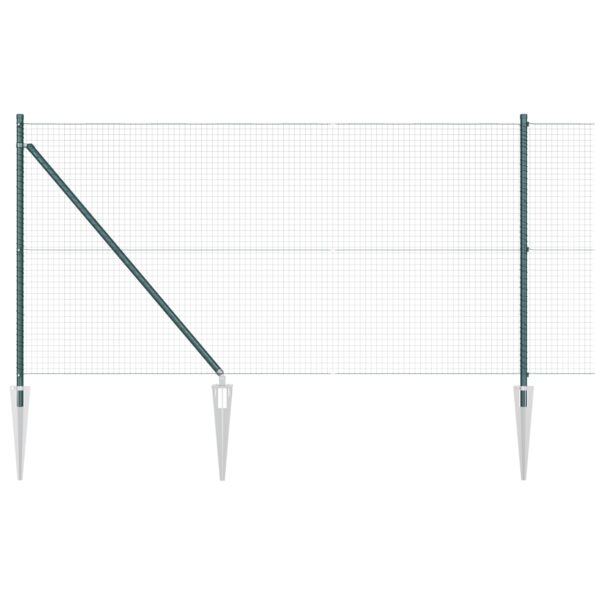 3352083_6.jpg vidaXL zváraný drôtový plot so 13 špicatými stĺpmi, zelený, 1x25 m, oceľ – Obrázok 6