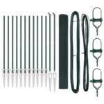 vidaXL zváraný drôtený plot so 13 špicatými stĺpmi Zelený 1,2x25 m Oceľ – Obrázok 2