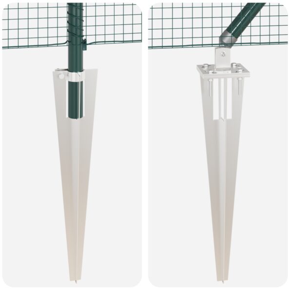 vidaXL Zvarovaný drôtový plot s 13 špicovými stĺpmi Zelený 0,5x50 m Oceľ – Obrázok 8